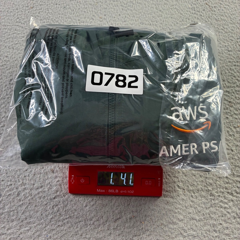 NWT Amazon AWS AMER PSA Windbreaker Hooded Full Zip Jacket Green Mens Size Small - Picture 8 of 8